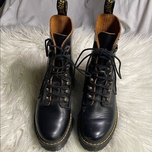 Dr. Martens Black Leather Lace-Up Boots